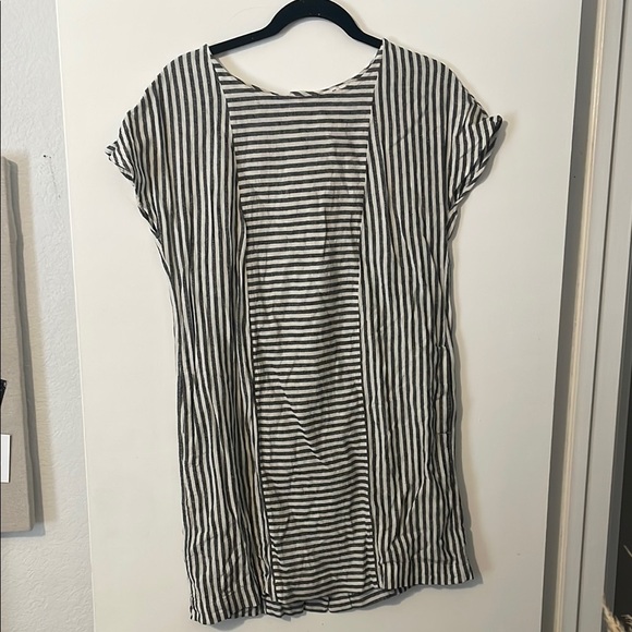 Madewell Blue/Grey and White Striped Mini Dress - Picture 1 of 6